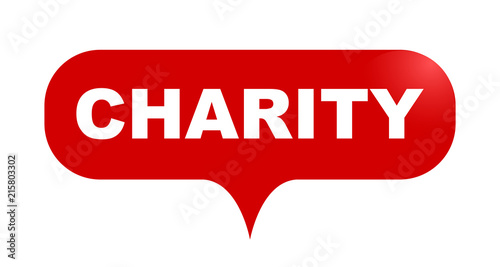 red vector bubble banner charity