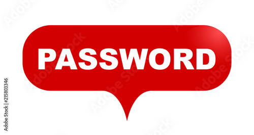 red vector bubble banner password