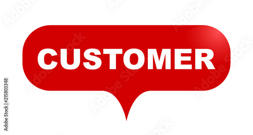 red vector bubble banner customer