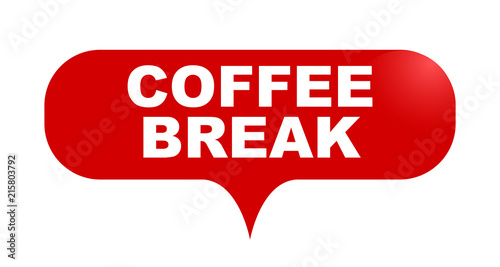 red vector bubble banner coffee break