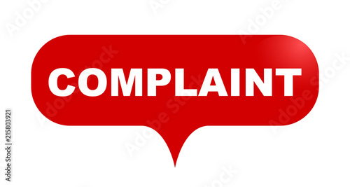 red vector bubble banner complaint