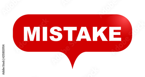 red vector bubble banner mistake