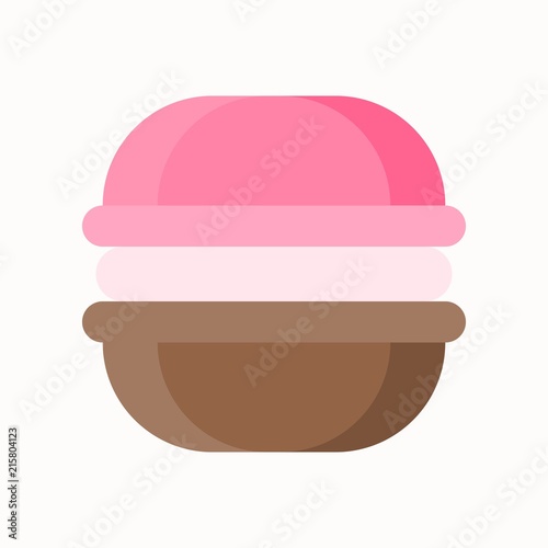 Macaron , pastry and bakery flat icon set