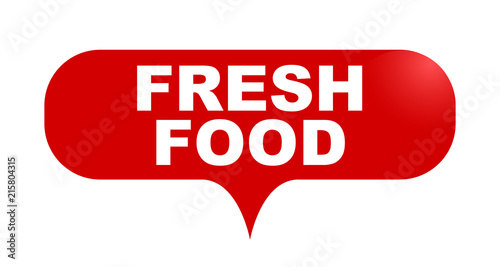 red vector bubble banner fresh food