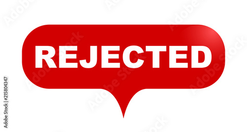 red vector bubble banner rejected