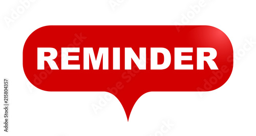 red vector bubble banner reminder