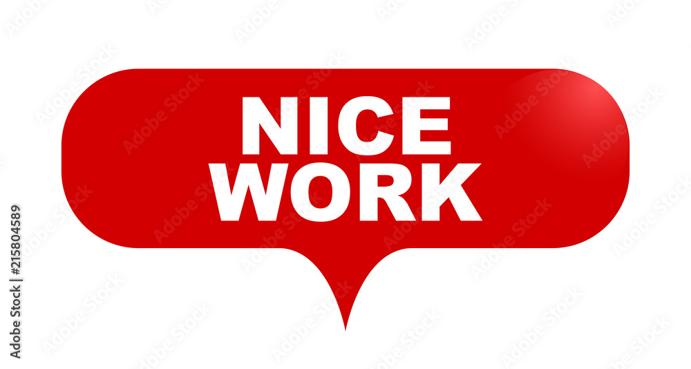 red vector bubble banner nice work red vector bubble banner nice work