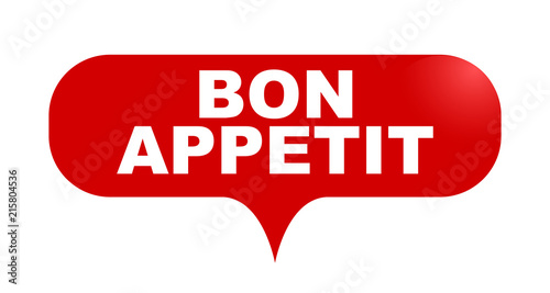 red vector bubble banner bon appetit
