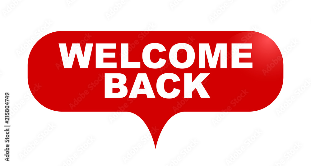 red vector bubble banner welcome back red vector bubble banner welcome back