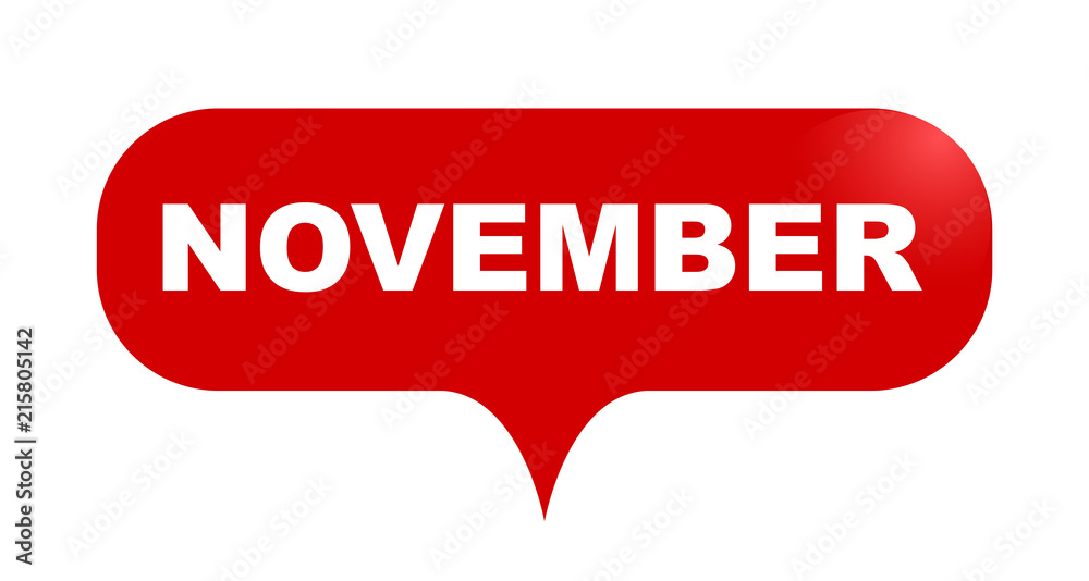 red vector bubble banner november red vector bubble banner november