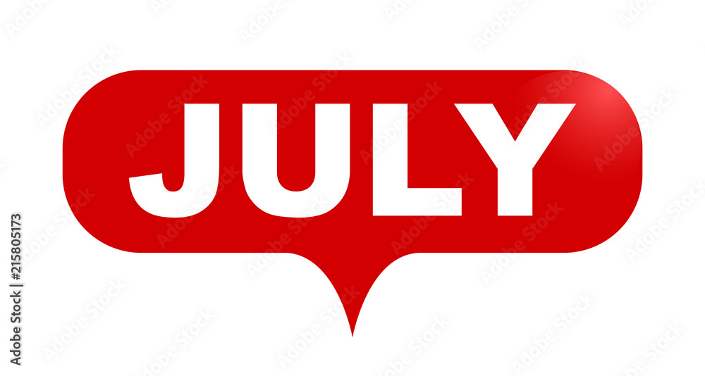 red vector bubble banner july red vector bubble banner july