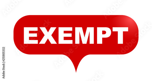 red vector bubble banner exempt