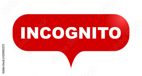 red vector bubble banner incognito
