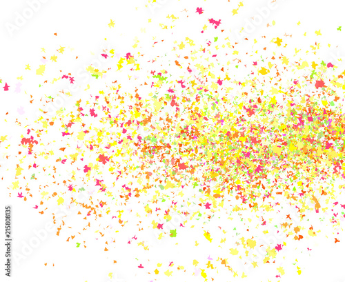 Confetti. Bright pattern with multicolored elements on white background. Texture with glitters for design. Greeting cards. Print for flyers,banners, t-shirts and textiles. Doodle for design