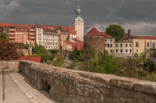 Street view to the old stone facades of buildings, Nuremberg  1