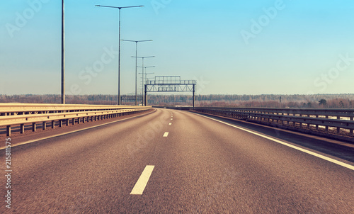 Two line Empty highway, hi speed, autobahn