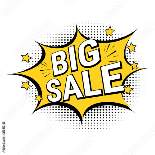 Big sale. Vector special offer illustration. Pop art comic sale discount banner