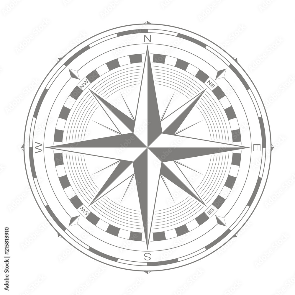 vector icon with compass rose for your design vector icon with compass rose for your design