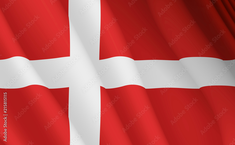 Obraz premium Illustration of a flying Danish flag