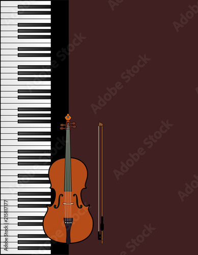 Cover for brochure with Piano with violin vector eps 10
