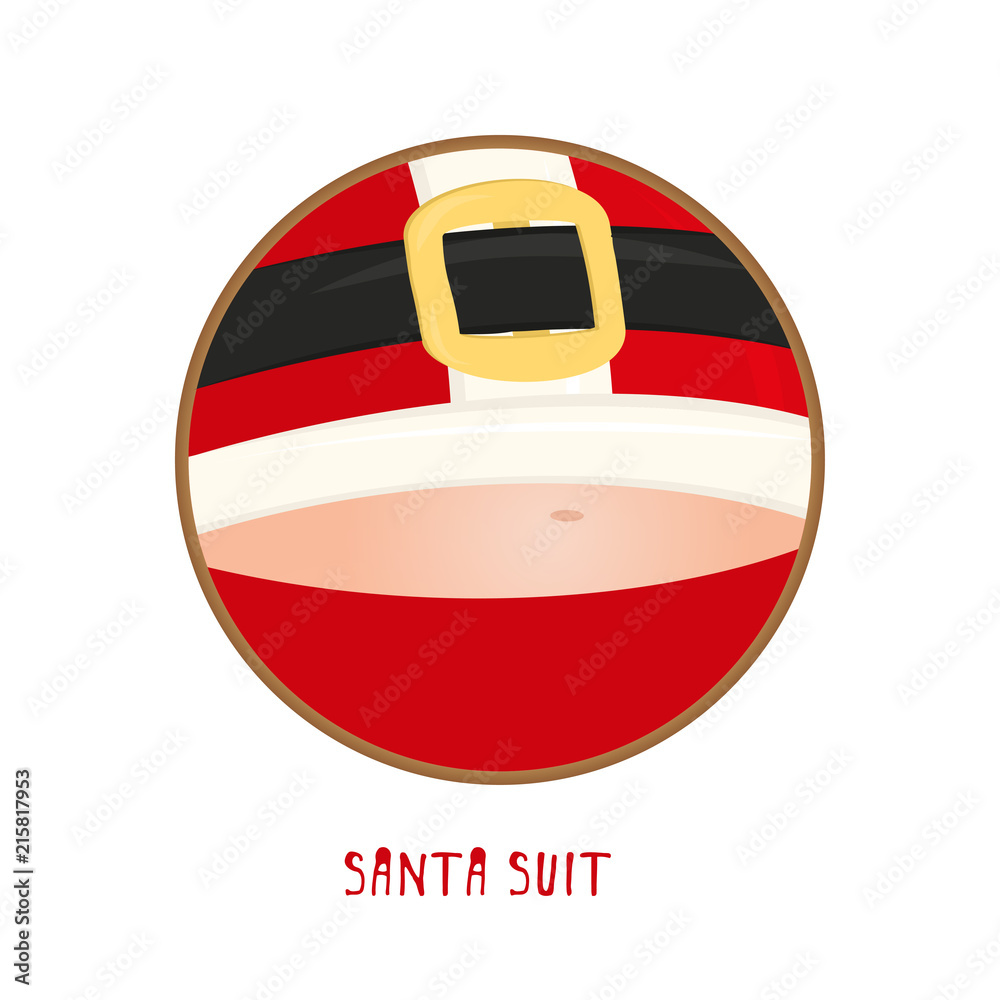 Santa cartoon flat labelprint. Winter New year theme, great design for 2019 calendar, Christmas sticker icon, happy birthday party fun card, xmas holiday banner Santa cartoon flat labelprint. Winter New year theme, great design for 2019 calendar, Christmas sticker icon, happy birthday party fun card, xmas holiday banner