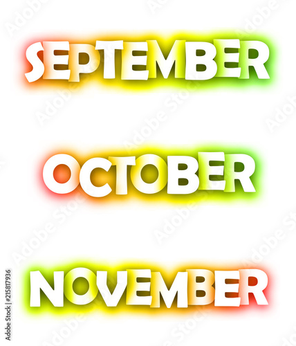 September, October, November spectrum banners.