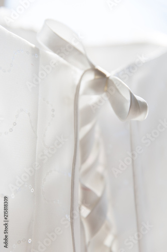 Wallpaper Mural White Bridal Dress Back Knot and Lace Details Backlit Torontodigital.ca