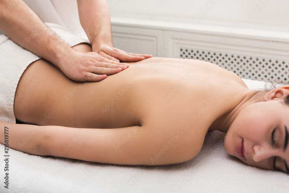 Fototapeta premium Classical body massage at physiotherapist office