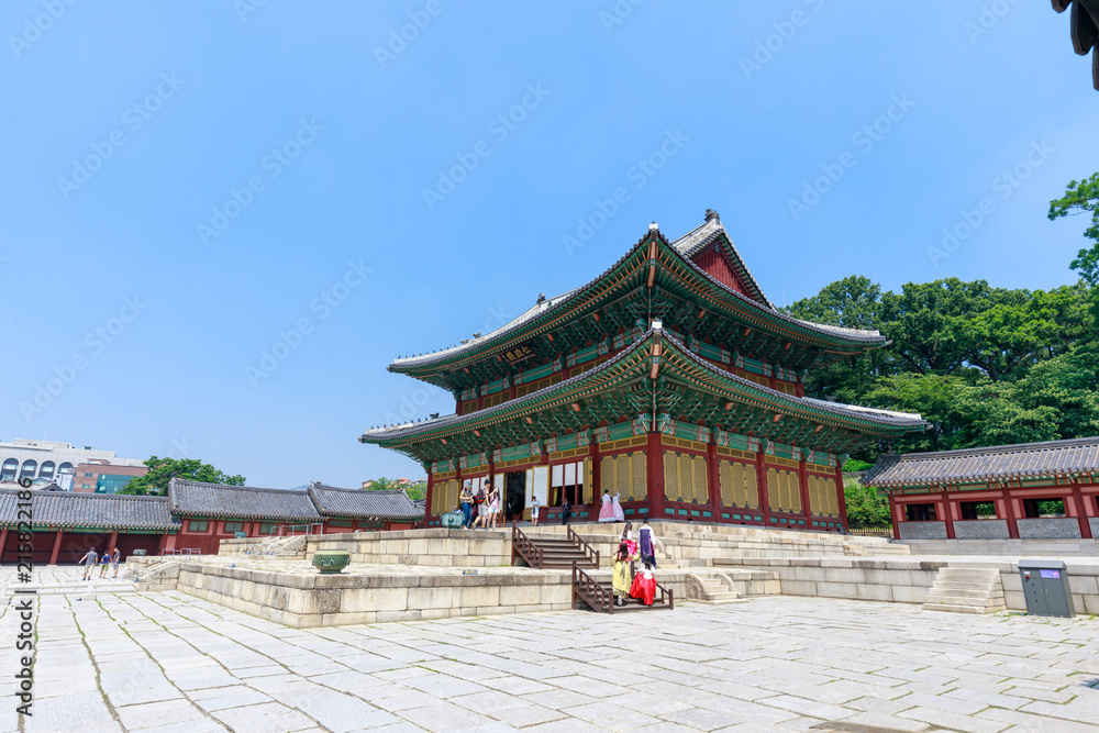 Injeongjeon, the main hall of Changdeokgung in Seoul city, South Korea Injeongjeon, the main hall of Changdeokgung in Seoul city, South Korea