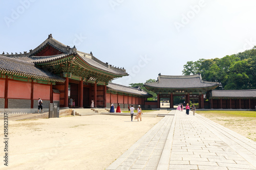 Changdeokgung palace scene in Seoul city, South Korea