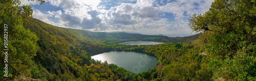 Panorama of Monticchio Lake in Basilicata, Italy. photo