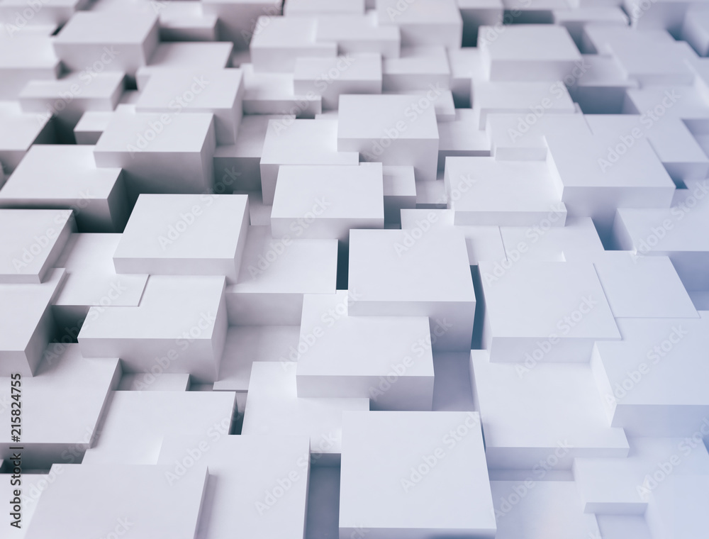 White abstract cubes surface 3d illustration White abstract cubes surface 3d illustration