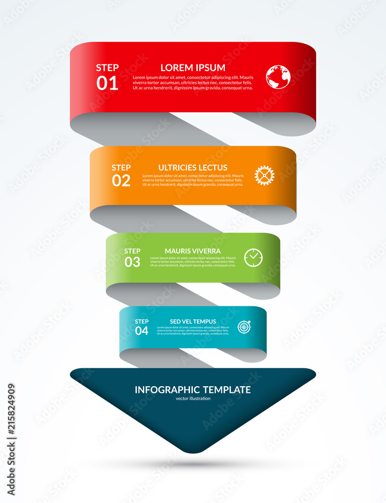 Arrow infographic template. Business concept with 4 steps, options, parts. Can be used for diagram, chart, web design. Vector illustration
