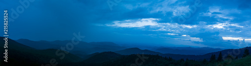 North Carolina mountains after sunset with a beautiful thunderstorm rolling in from the West © ejkrouse