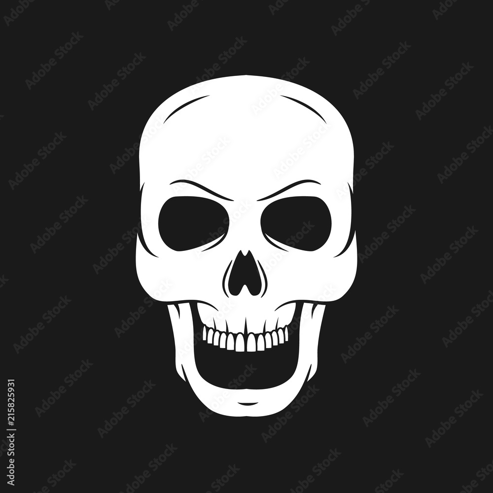 Obraz premium skull on a pirate flag. Hand drawn skulls.