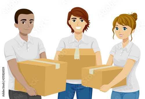 Teens Donation Boxes Illustration