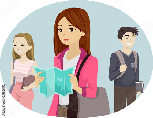 Teens Campus Map Freshman Illustration