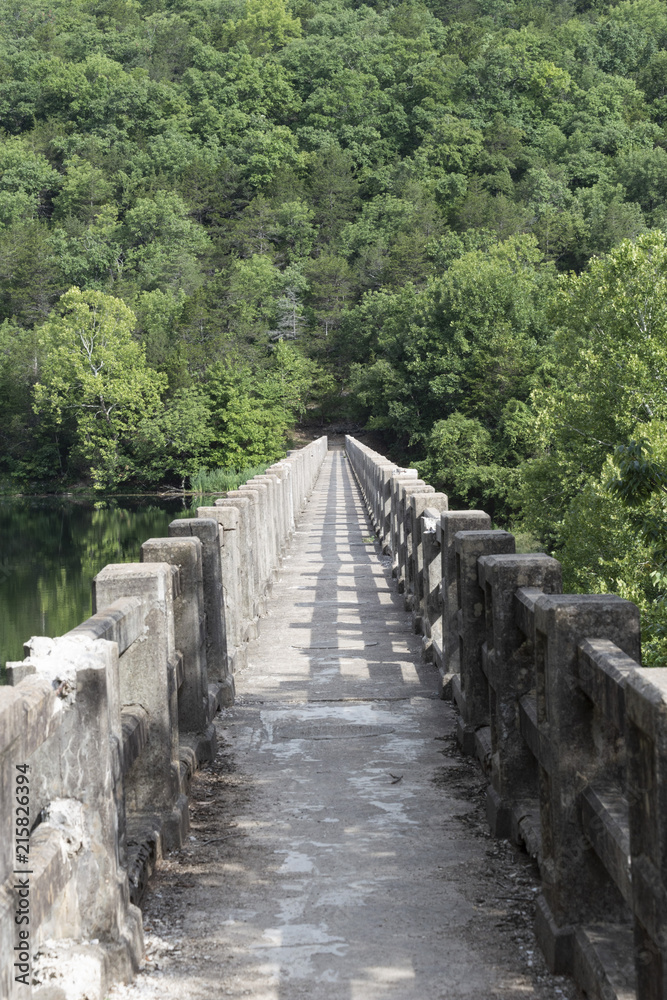 Old stone walking path dam
