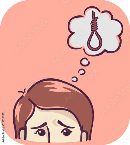 Symptom Suicidal Thought Illustration