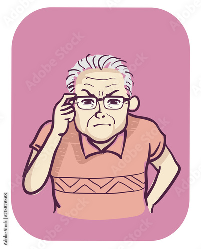 Senior Man Symptom Vision P...