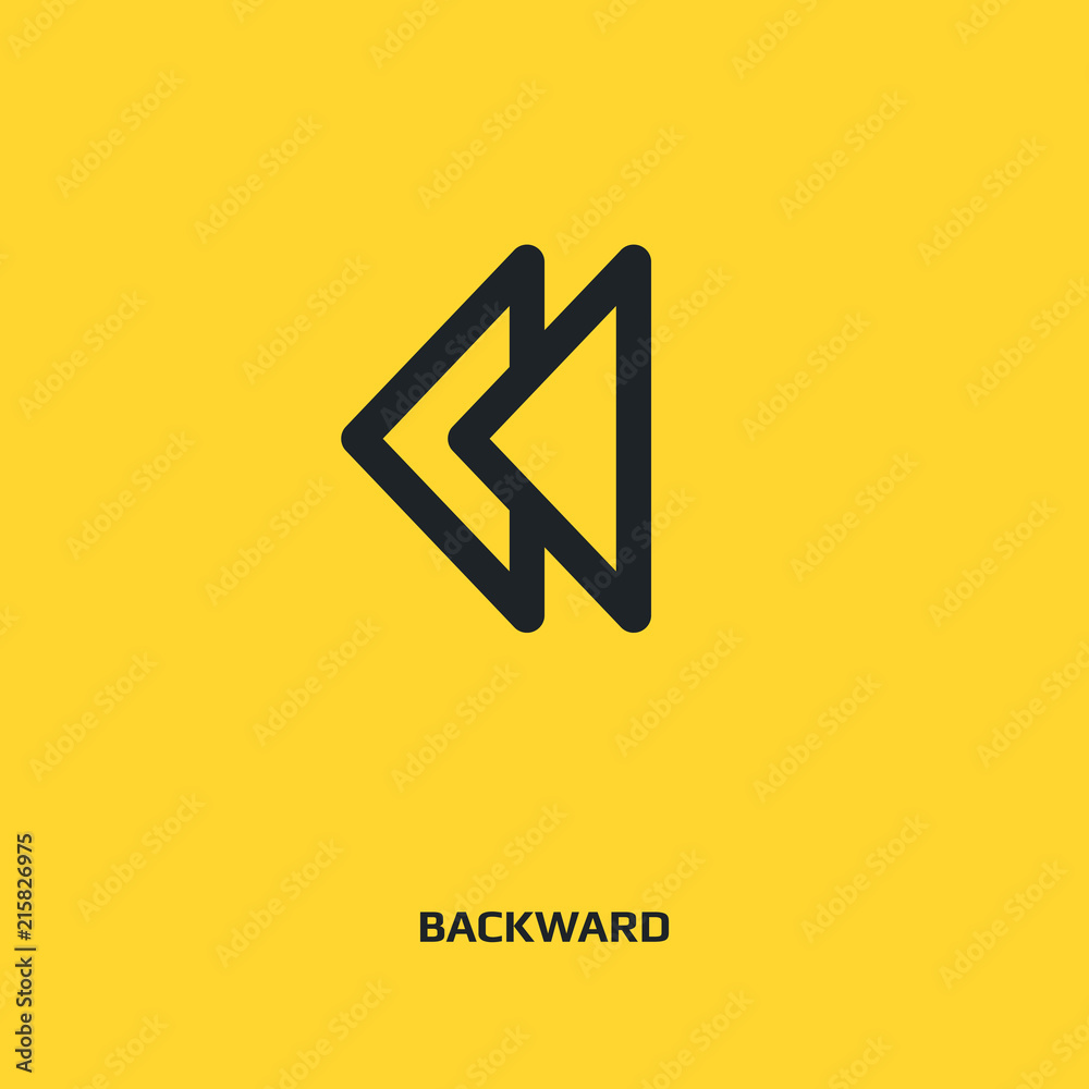 Backward button sign line icon. UI control Backward button Backward button sign line icon. UI control Backward button