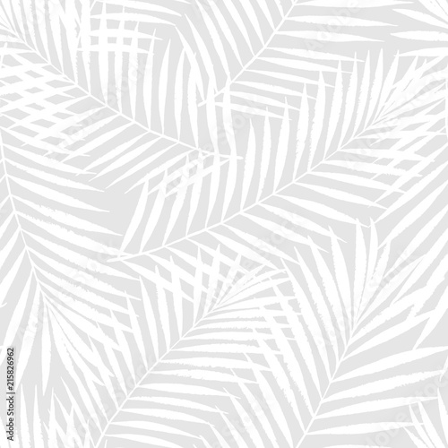 Summer tropical palm tree leaves seamless pattern. Vector grunge design for cards, web, backgrounds and natural product