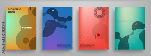 Covers templates set with graphic geometric elements. Applicable for brochures, posters, covers and banners. Vector illustrations.