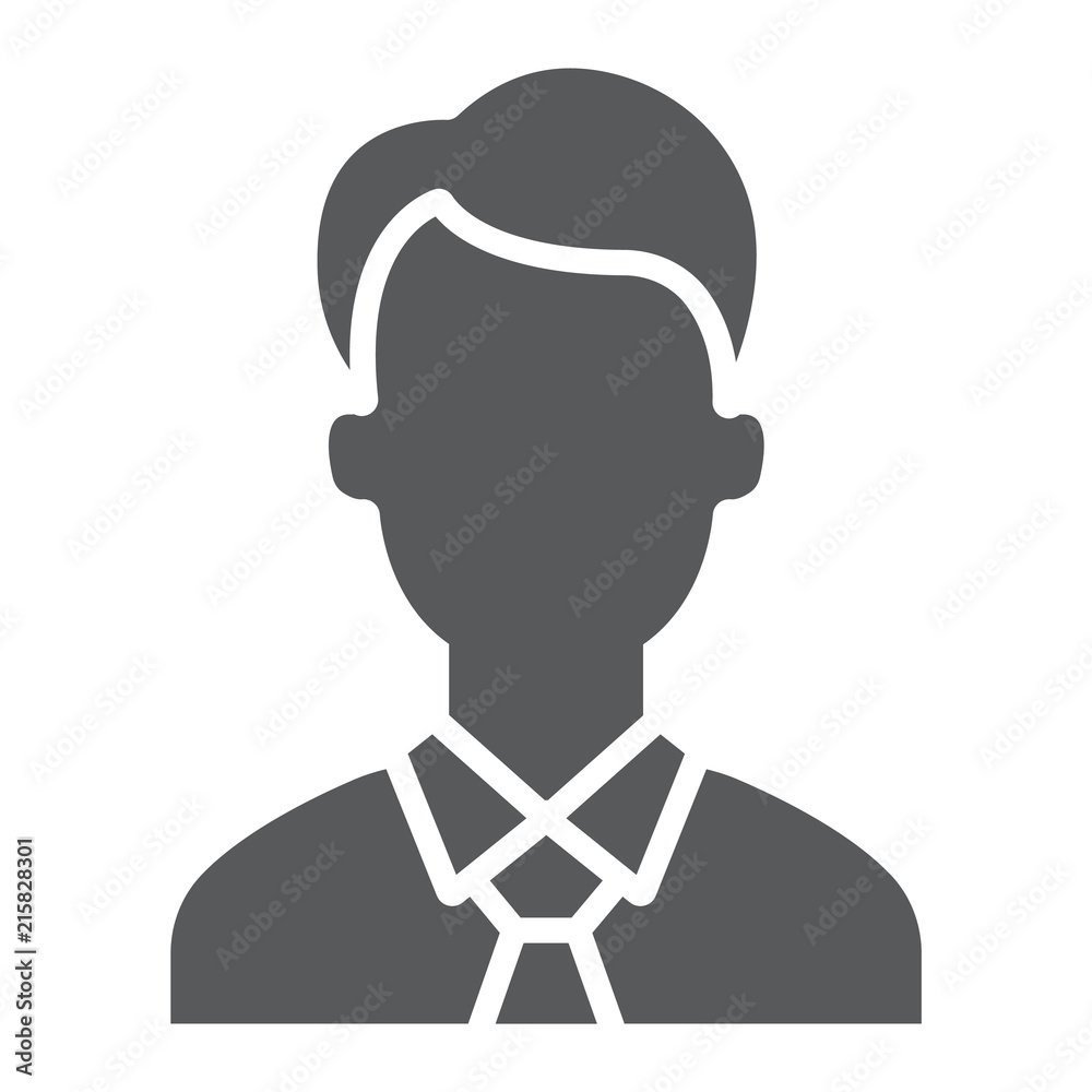 Manager glyph icon, office and work, businessman sign, vector graphics, a solid pattern on a white background, eps 10.