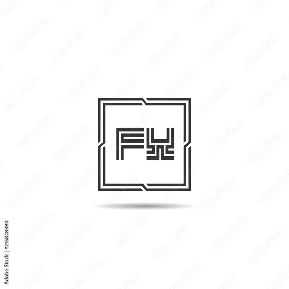 Initial Letter FX Logo Template Design