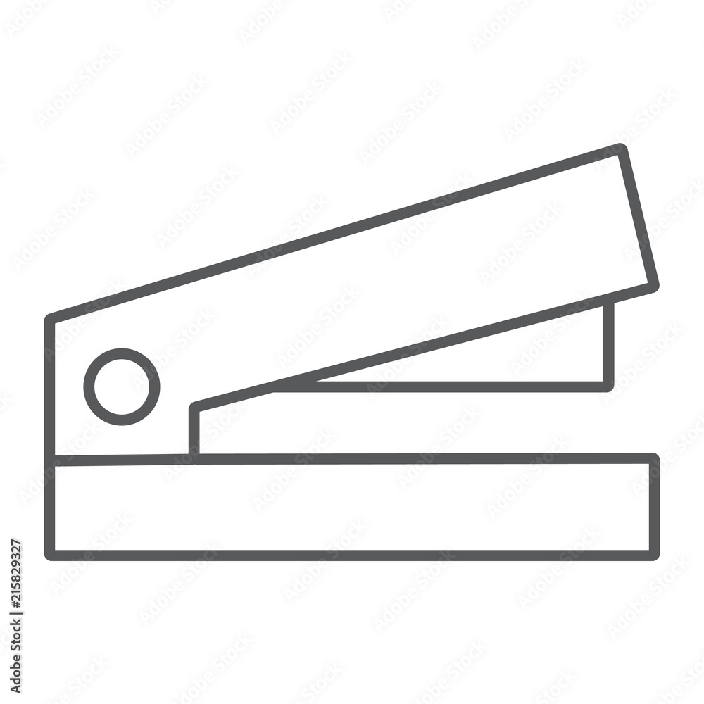 Staple thin line icon, office and work, stapler sign, vector graphics, a linear pattern on a white background, eps 10. Staple thin line icon, office and work, stapler sign, vector graphics, a linear pattern on a white background, eps 10.