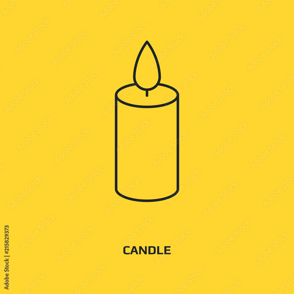 Candle icon. Birthday or christmas sign. Spirituality symbol. Logo graphic design concept. Logotype, icon, template in web and print. Thin line icon Candle icon. Birthday or christmas sign. Spirituality symbol. Logo graphic design concept. Logotype, icon, template in web and print. Thin line icon