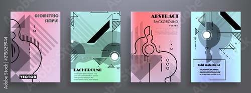 Covers templates set with graphic geometric elements. Applicable for brochures, posters, covers and banners. Vector illustrations.