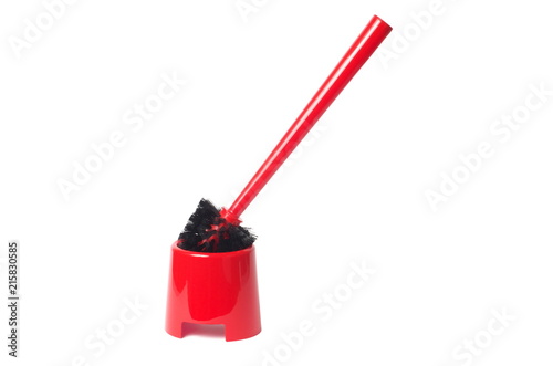 Red toilet brush photo