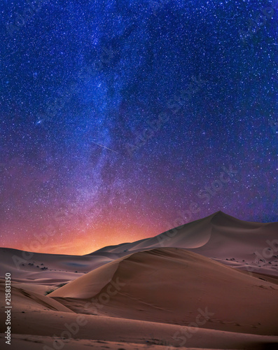 Billede på lærred Stary night in Sahara
